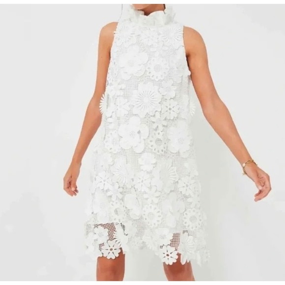 Tuckernuck Dresses & Skirts - Tuckernuck Guipure Blythe White Lace Floral Sleeveless Mini Dress Size L